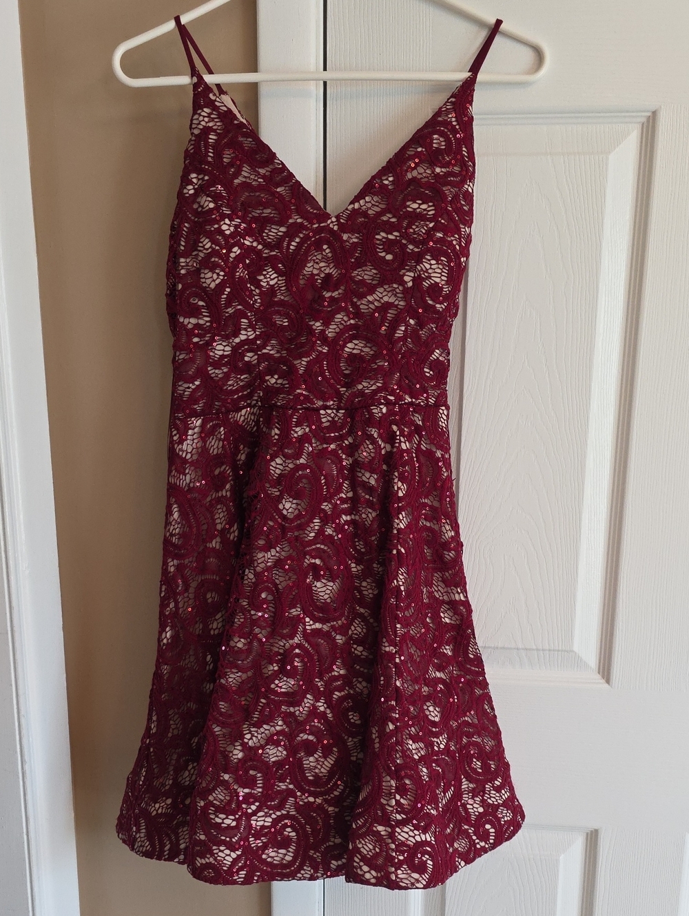 My Michelle Wine Lace Sequin Dress Junior Size 11, Worn Once